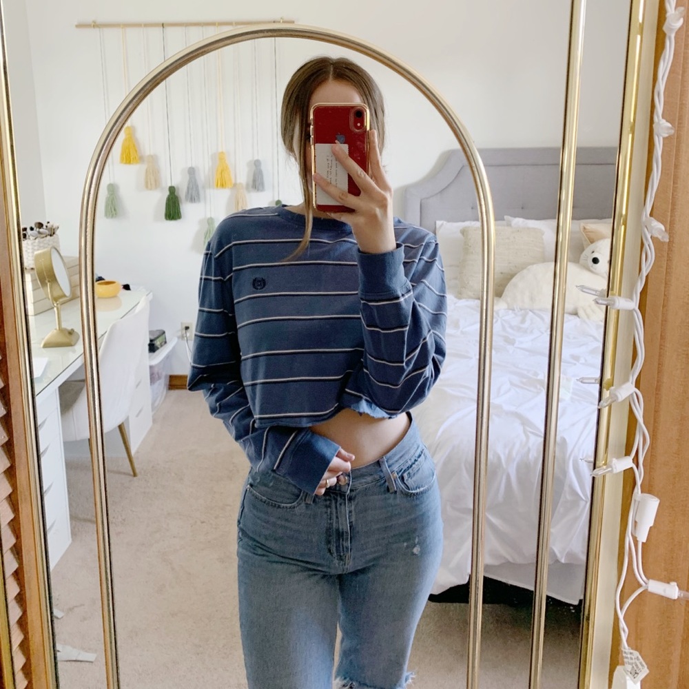 Chaps cropped long sleeve